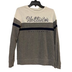 Hollister Long Sleeve Pullover Sweater Logo Crew Neck - Size S